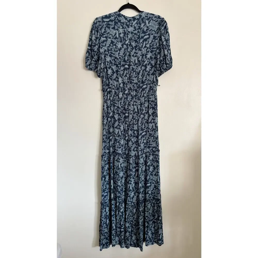 Faherty Navy Floral Maxi Dress